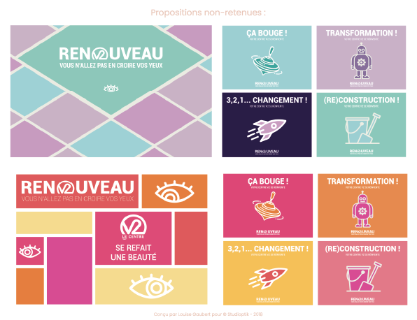 Réalisation d'une charte graphique pour la rénovation du centre commercial V2 à Villeneuve d'Ascq (59)