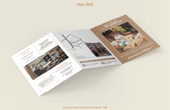 Chez Matthieu, flyers gourmands & festifs ! Réalisation du flyer 2017 & 2018 (maquette graphique et mise en page)