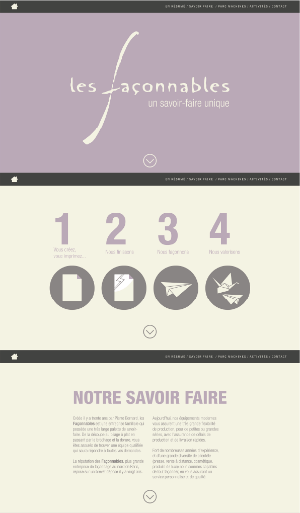Les Façonnables - refonte graphique et ergonomique d'un site web d'une entreprise de façonnage du nord de la France.